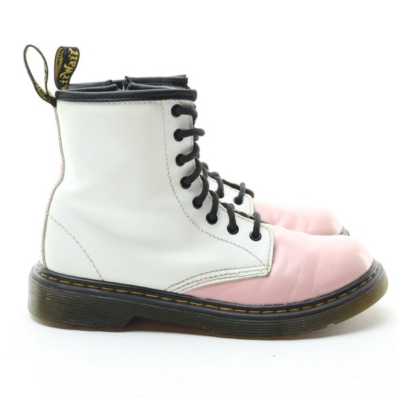 Dr. Martens 1460J Junior Softy T Leather Lace/Zip Boots Pink/White US3 EU34 - Picture 2 of 16